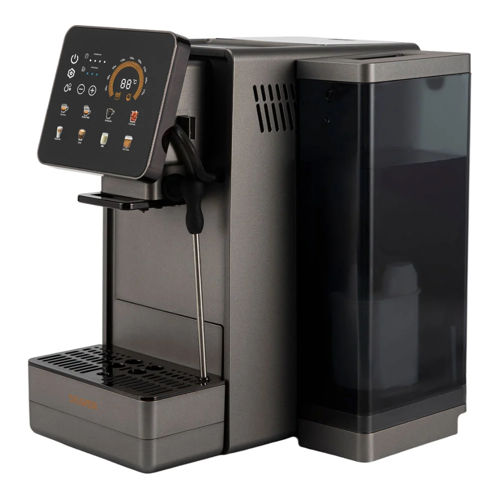 Máquina de café comercial com tela de toque
